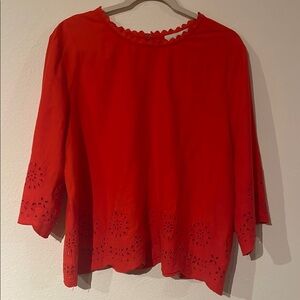 LOFT- Linen eyelet blouse